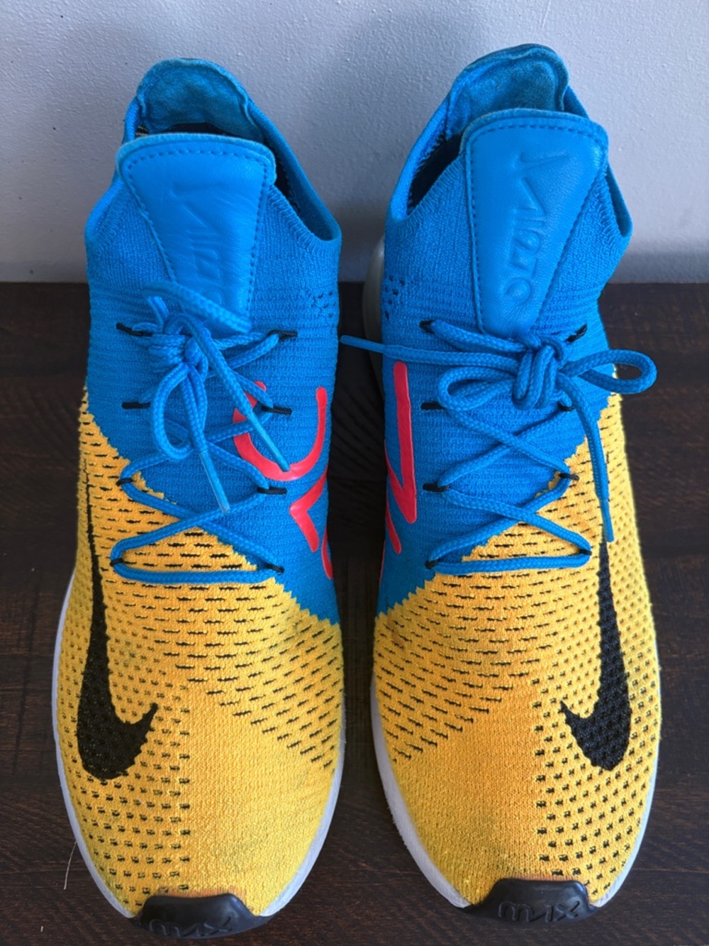 Nike Men's Sneakers in Blue, Yellow & Black with Red Accents